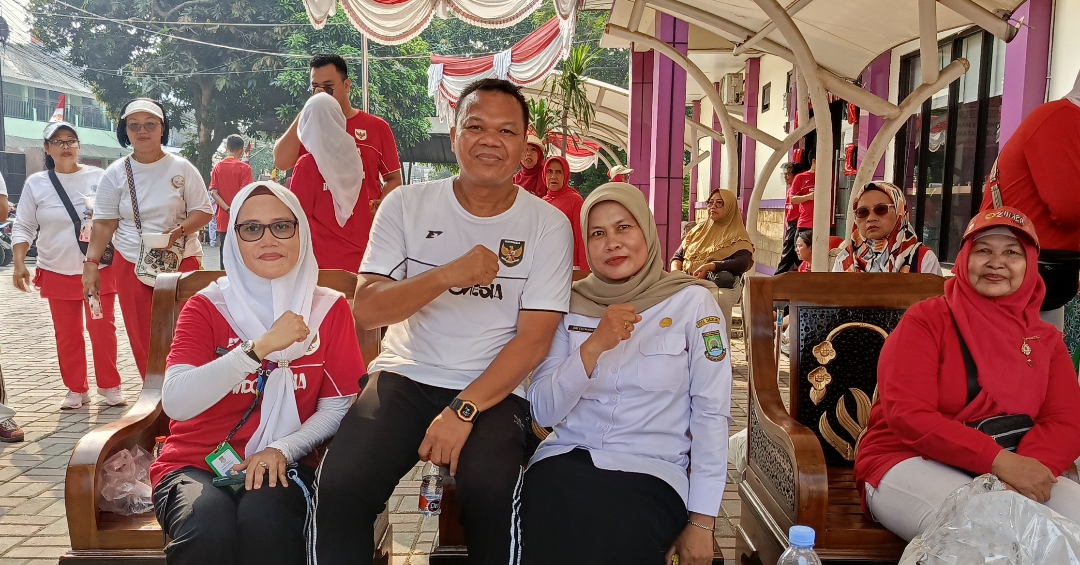 Meriahkan HUT RI ke-81, Kelurahan Bojong Nangka Selenggarakan Senam Sehat