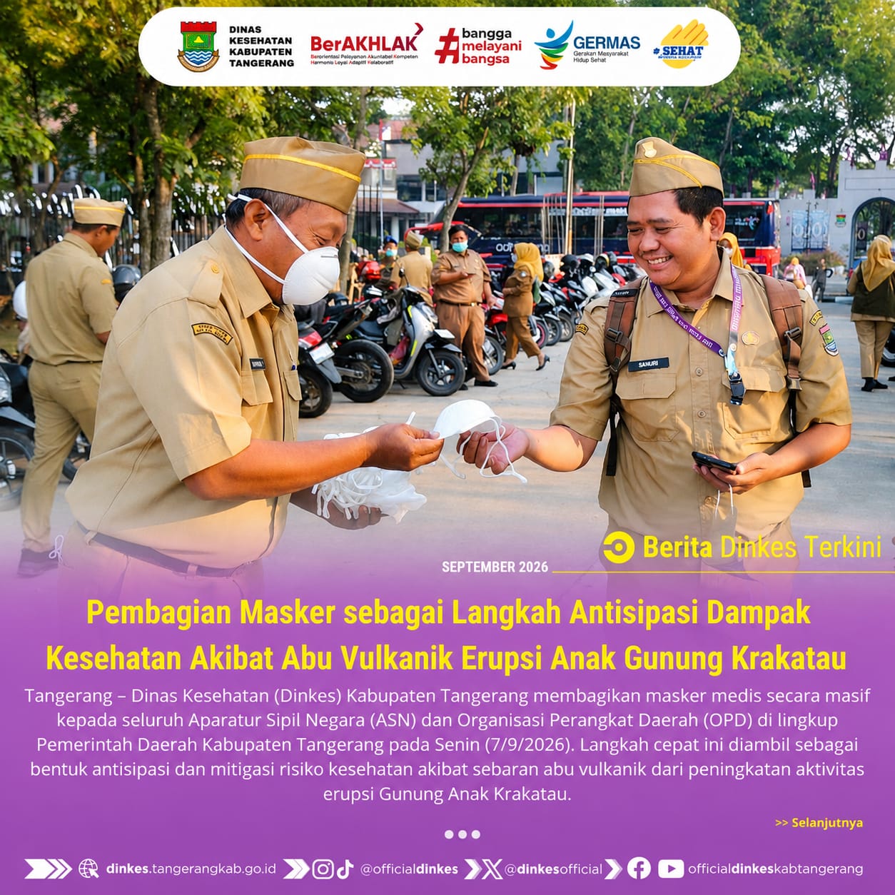 Hadapi Dampak Erupsi Anak Krakatau, Dinkes Kabupaten Tangerang Perkuat Mitigasi Kesehatan